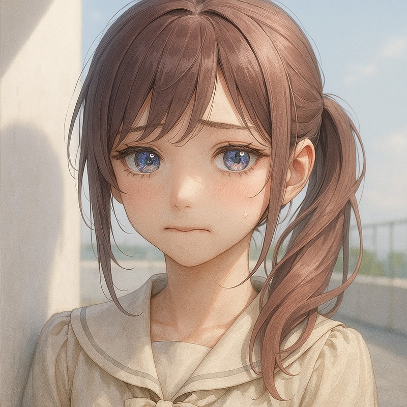 可愛い女の子の噛み唇|AIイラストプロンプト紹介
