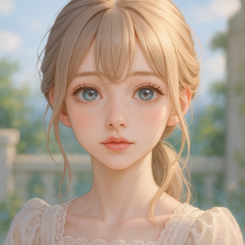 キューピッドボウの唇の美少女|AIイラストプロンプト紹介