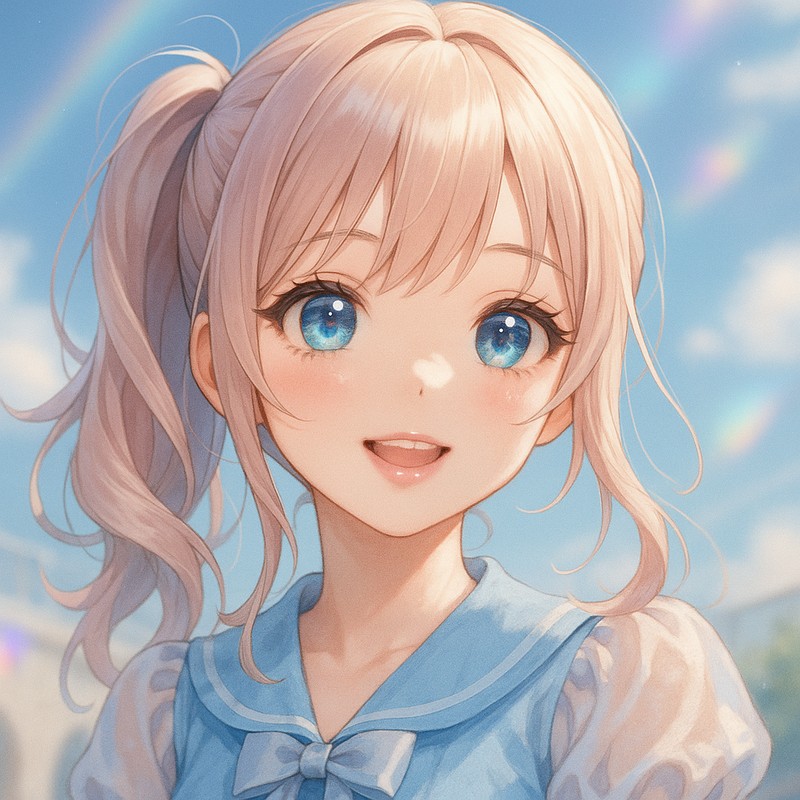 ツヤのある唇の美少女|AIイラストプロンプト紹介