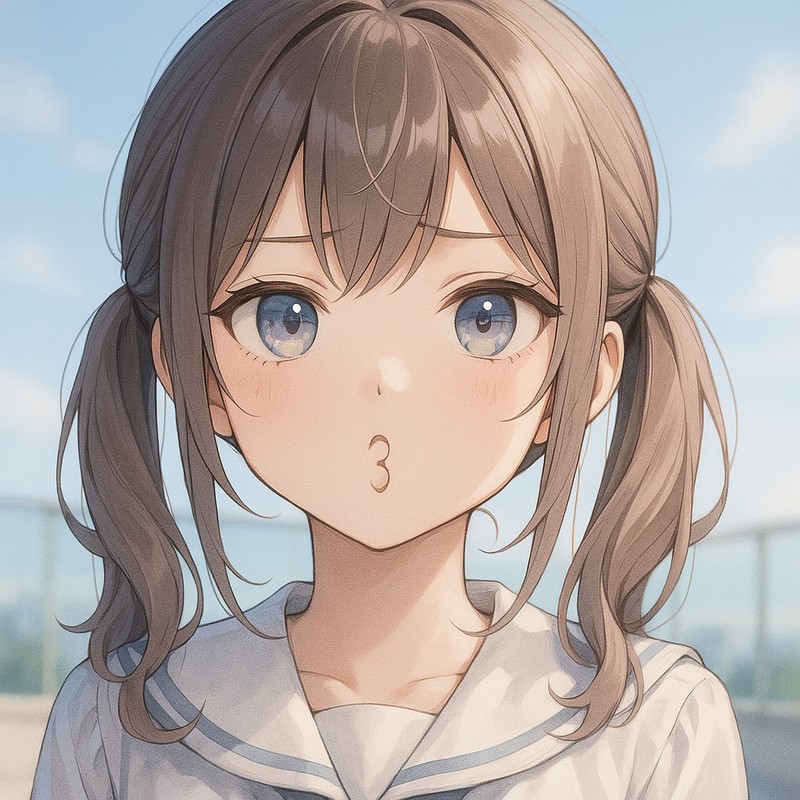 可愛い女の子の3字口|AIイラストプロンプト紹介