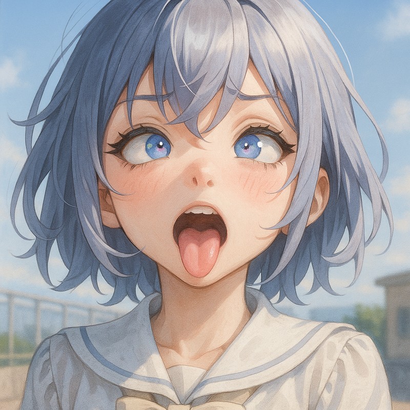 可愛い女の子のあへ顔(変顔)|AIイラストプロンプト紹介