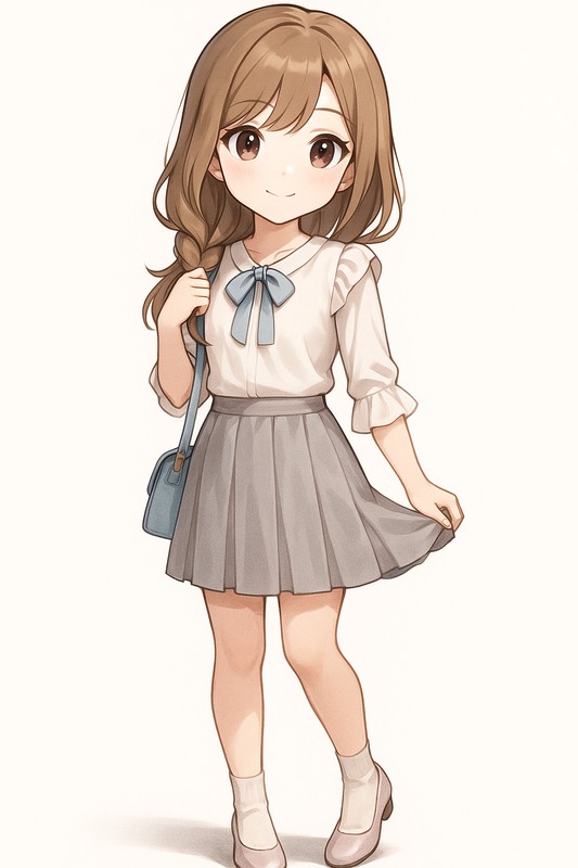 ハーフデフォルメ型のちびキャラ|AIイラストプロンプト紹介