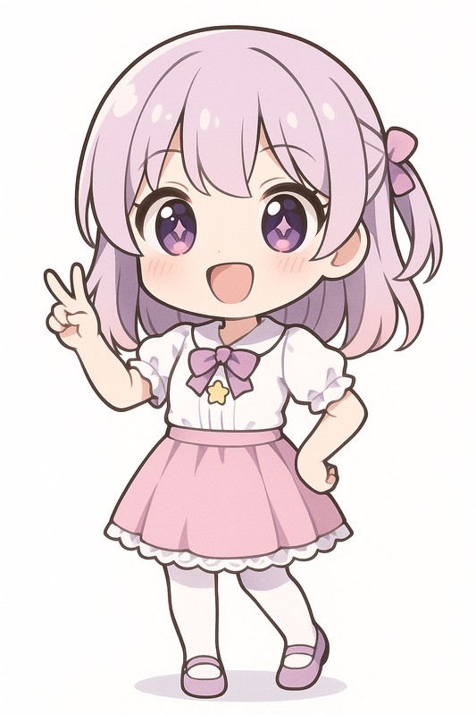 スタンダードな頭身のちびきゃら|AIイラストプロンプト紹介
