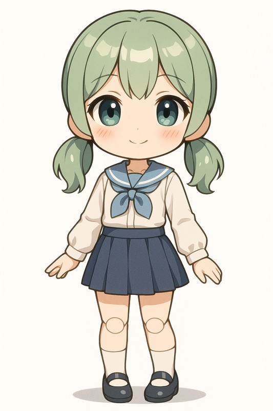 キューポッシュ型のちびキャラ|AIイラストプロンプト紹介