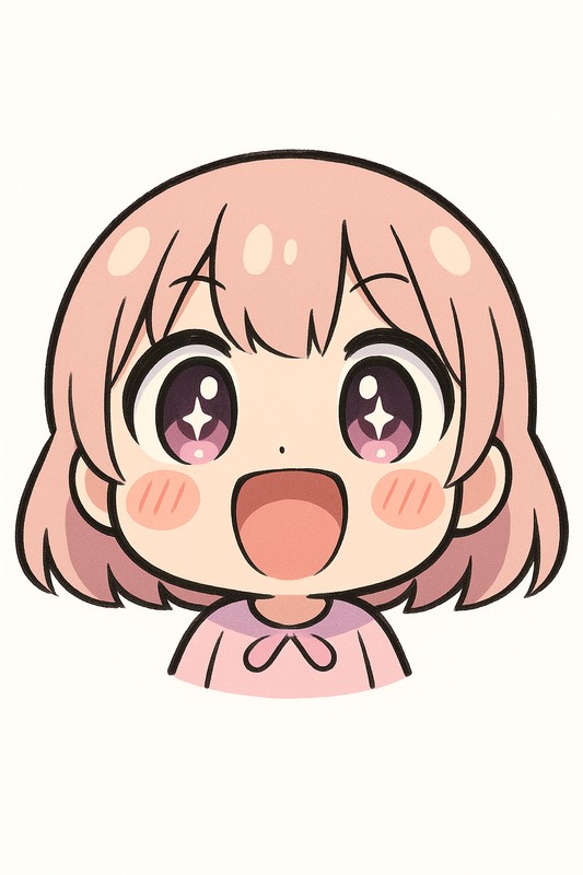 顔だけタイプのちびキャラ|AIイラストプロンプト紹介