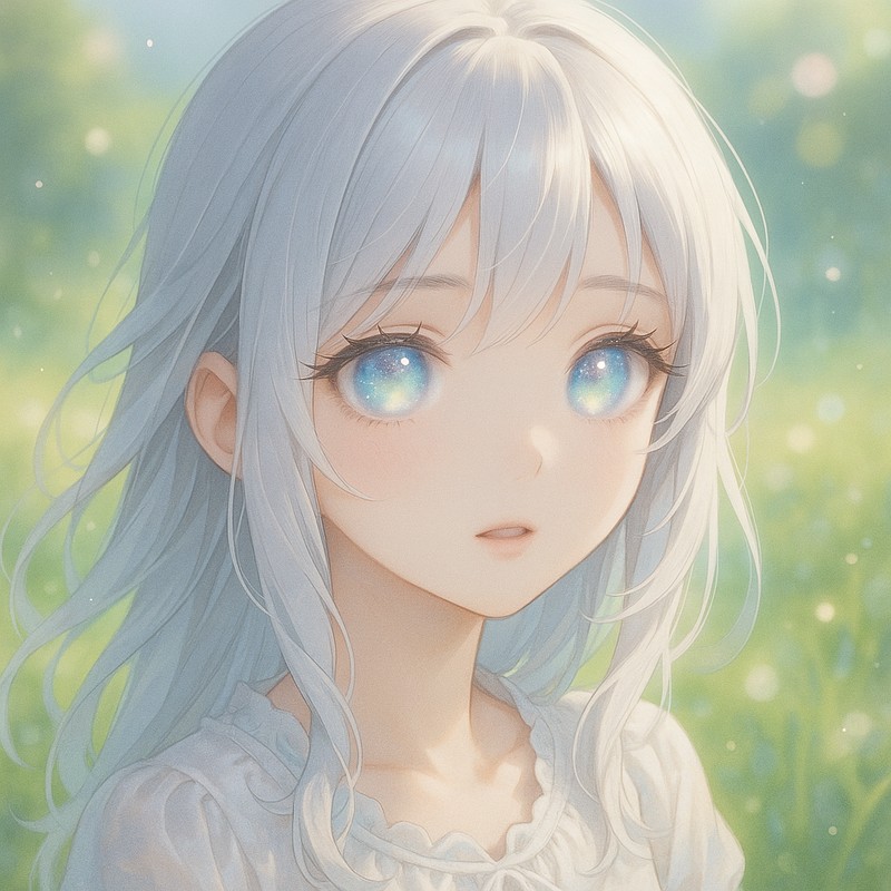 虹彩の柔光の瞳のAIイラスト|プロンプト紹介