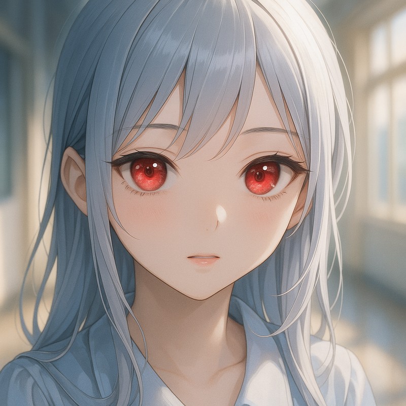 鮮やかな赤い瞳のAIイラスト|プロンプト紹介