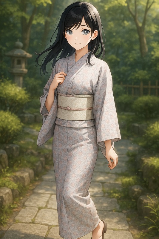 小紋・着物のイラスト|AI用プロンプト