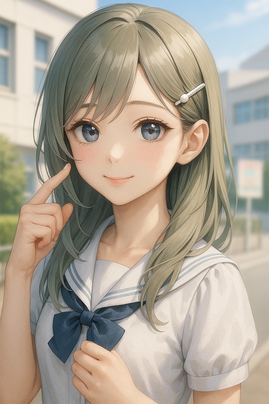 パール付きヘアピンのAIイラスト|プロンプト例