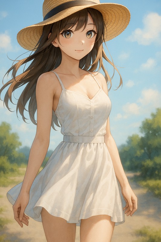 麦わら帽子のプロンプト紹介｜美少女AIイラスト