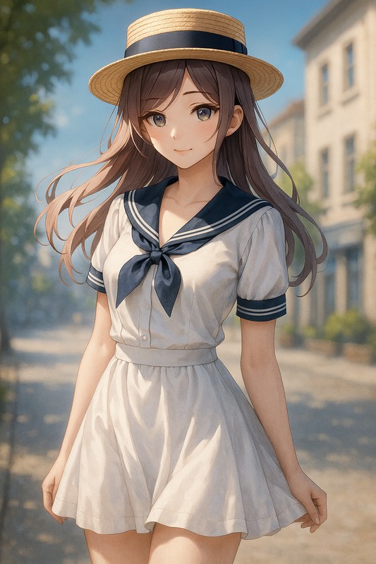 カンカン帽のプロンプト紹介｜美少女AIイラスト