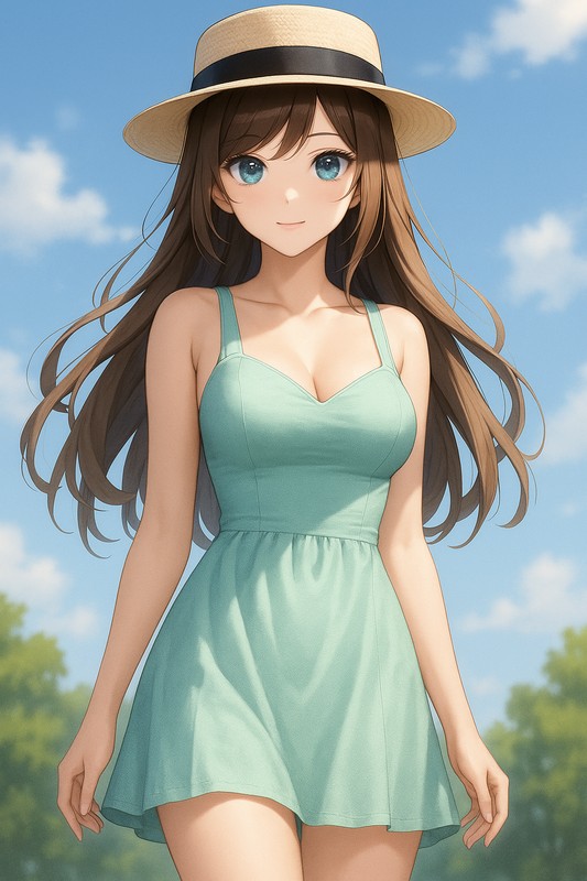 パナマ帽のプロンプト紹介｜美少女AIイラスト