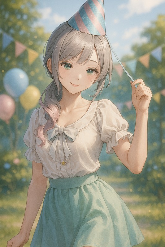 パーティーハットのプロンプト紹介｜美少女AIイラスト