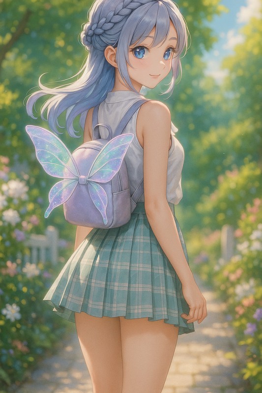 フェアリーウィングリュックの美少女のプロンプト紹介|AIイラスト