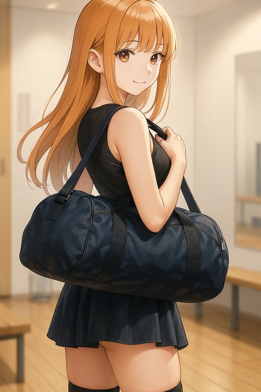 スポーツジムバッグの美少女のプロンプト紹介|AIイラスト