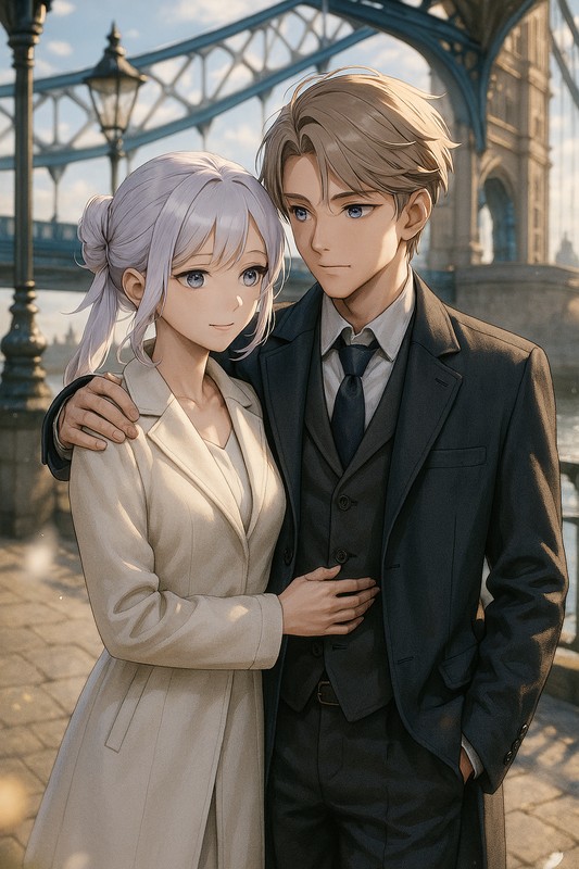 紳士淑女が横から肩を抱くAIイラスト|プロンプト紹介