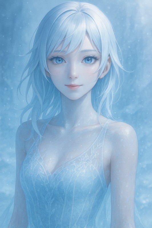 fair skin, translucent skin|AIイラスト肌の表現の作例