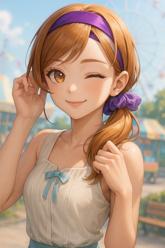 ヘアバンドのAIイラスト|プロンプト例