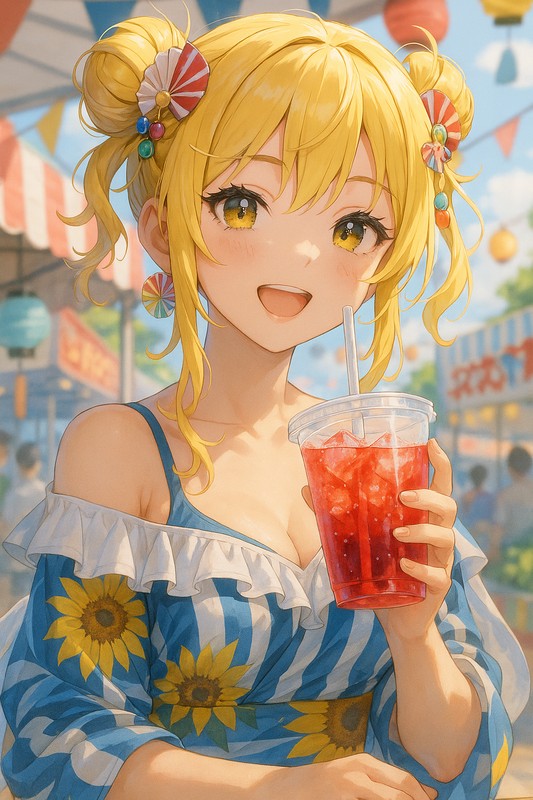 プラスチックカップを持つ美少女AIイラスト｜プロンプト紹介