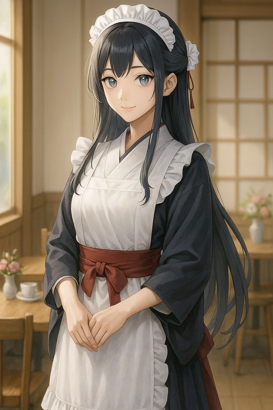 和風メイド服|AI画像プロンプト紹介