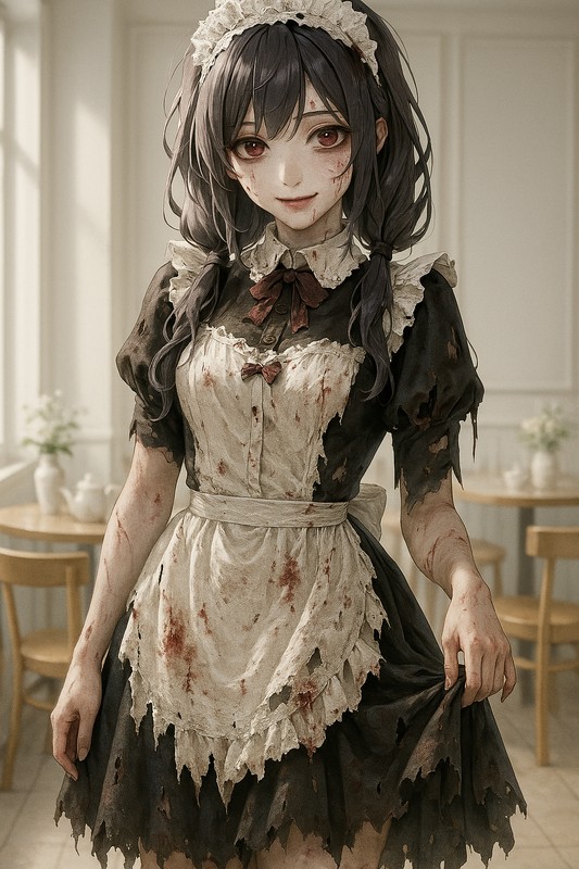 ホラーメイド服|AI画像プロンプト紹介