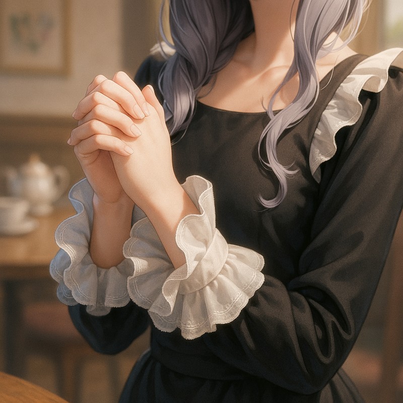 フリル袖口|AI画像プロンプト紹介