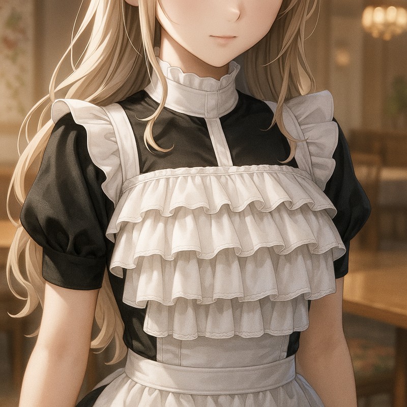 段になったフリル|AI画像プロンプト紹介