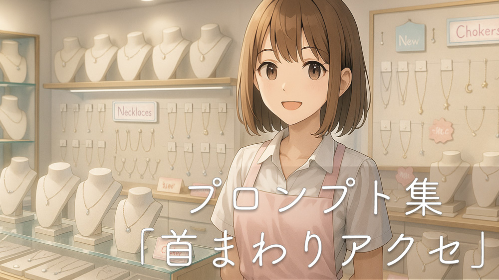 首輪・チョーカー・ネックレスなど首まわりアクセの再現プロンプト集【画像生成AI】