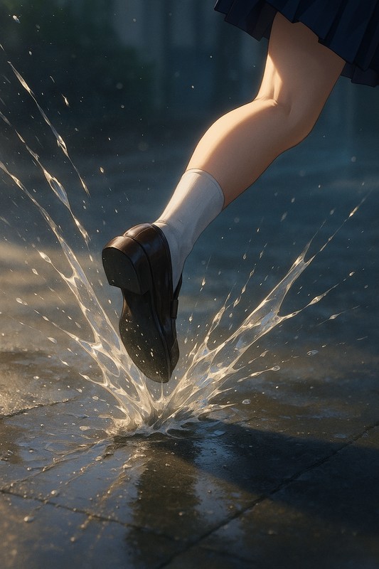 前方にはねる水しぶきのプロンプト|AI画像