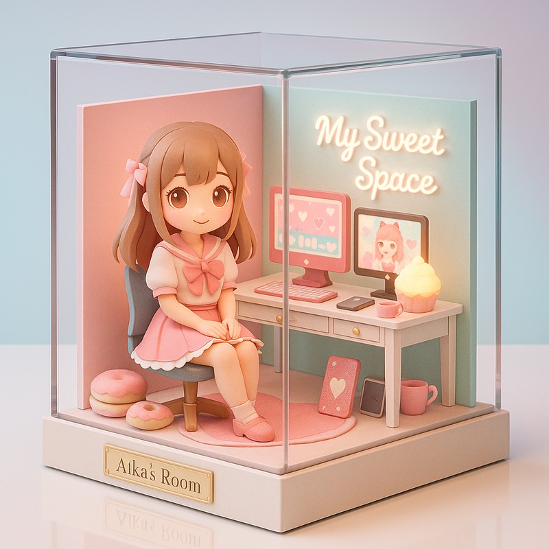 パステルスイーツポップ風|ミニチュアワークスペース