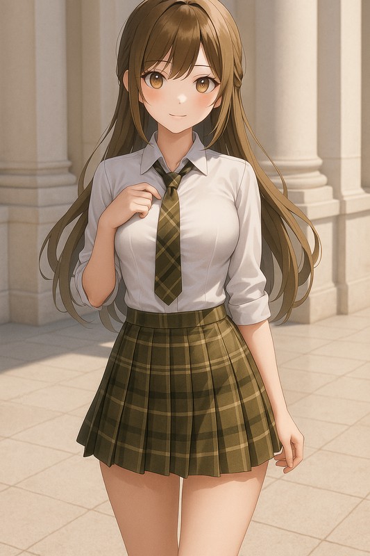 アースカーキ｜プレイド柄のスカート