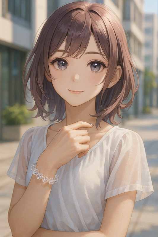 クリスタルブレスレットのAIイラスト|プロンプト紹介