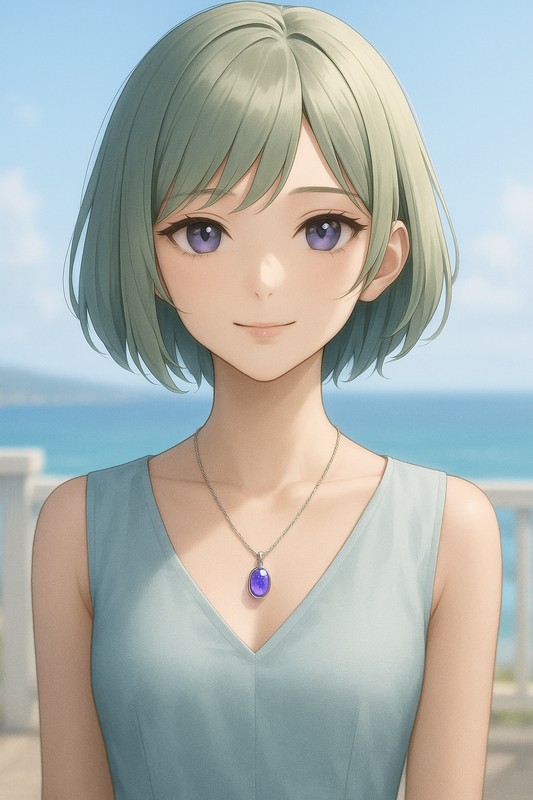 アメジストネックレスのAIイラスト|プロンプト紹介