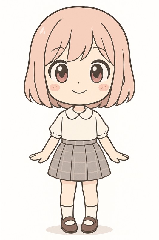 ミニマルデザインの画風のちびキャラ|プロンプト紹介