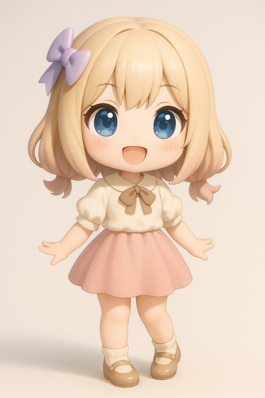 ミニフィギュア風(3D風)の画風のちびキャラ|プロンプト紹介
