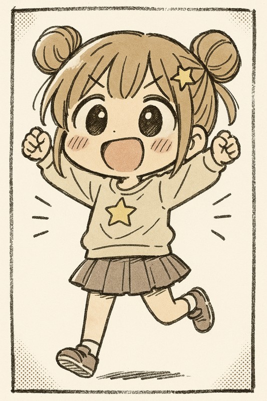 ラフ・手描き風のちびキャラ|プロンプト紹介