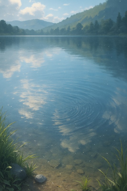 風で揺れる水面のプロンプト|AI画像