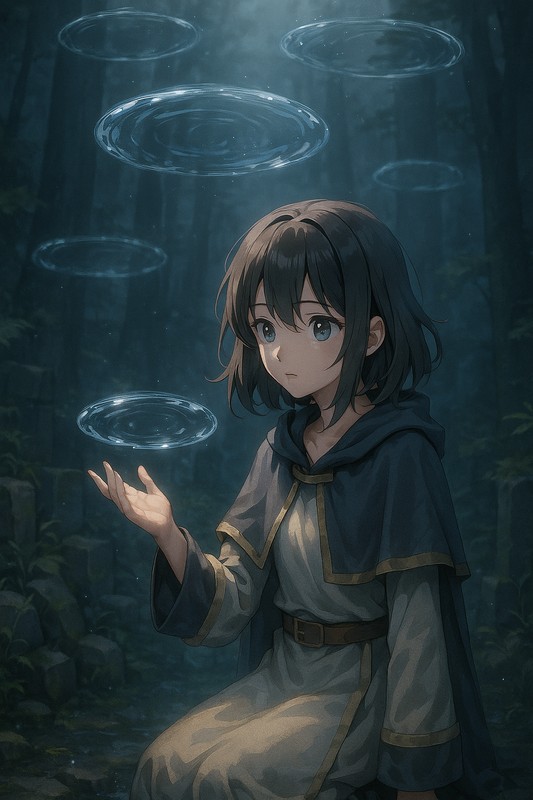 浮遊する波紋のプロンプト|AI画像