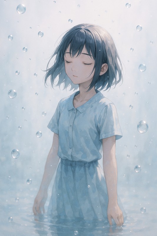 空中に漂う水滴を再現するプロンプト|AI画像