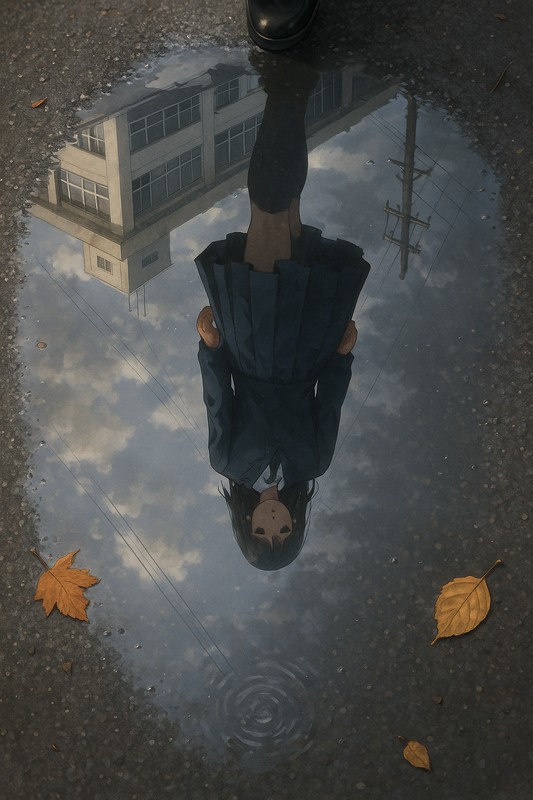 水たまり映る景色を再現するプロンプト|AI画像