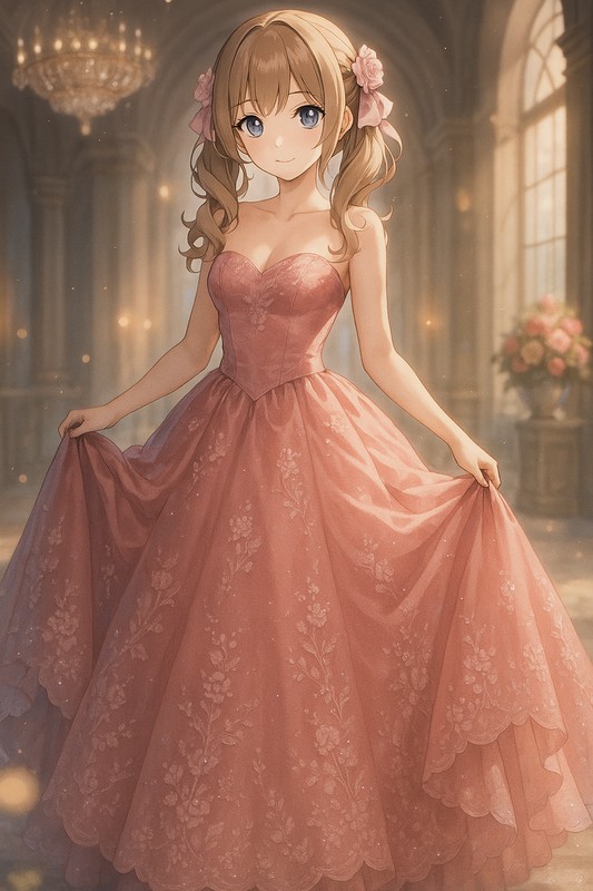 プリンセスラインドレスの再現プロンプト|AI画像