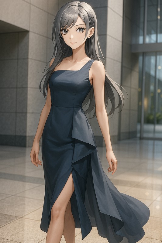 アシンメトリードレスの再現プロンプト|AI画像