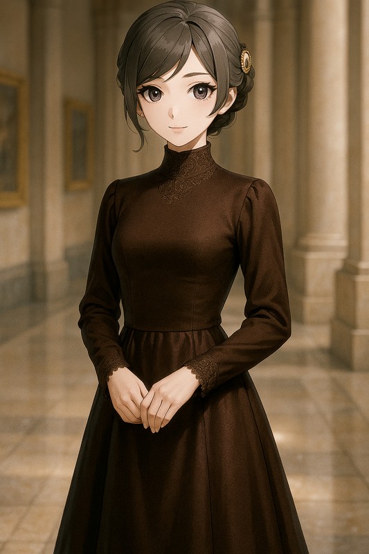 ハイネックドレスの再現プロンプト|AI画像