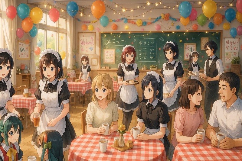 メイドカフェ・喫茶店の再現プロンプト｜AI画像