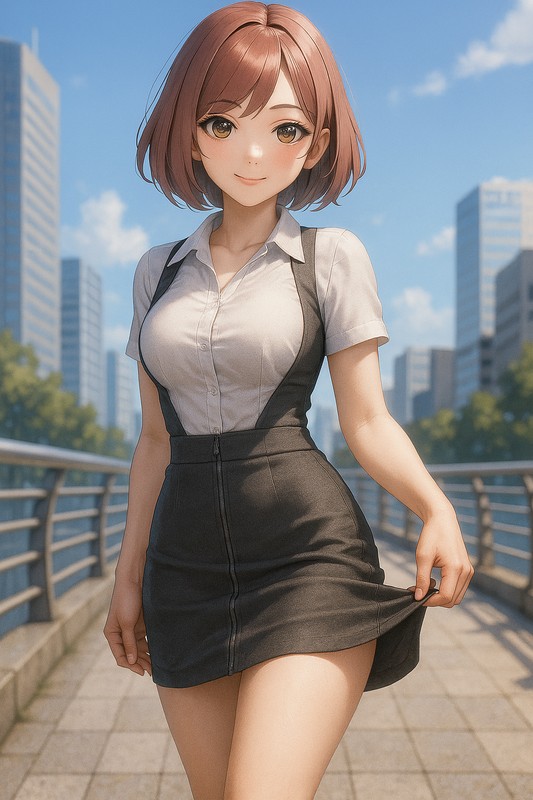 タイトジャンパースカートの美少女イラスト|AI画像
