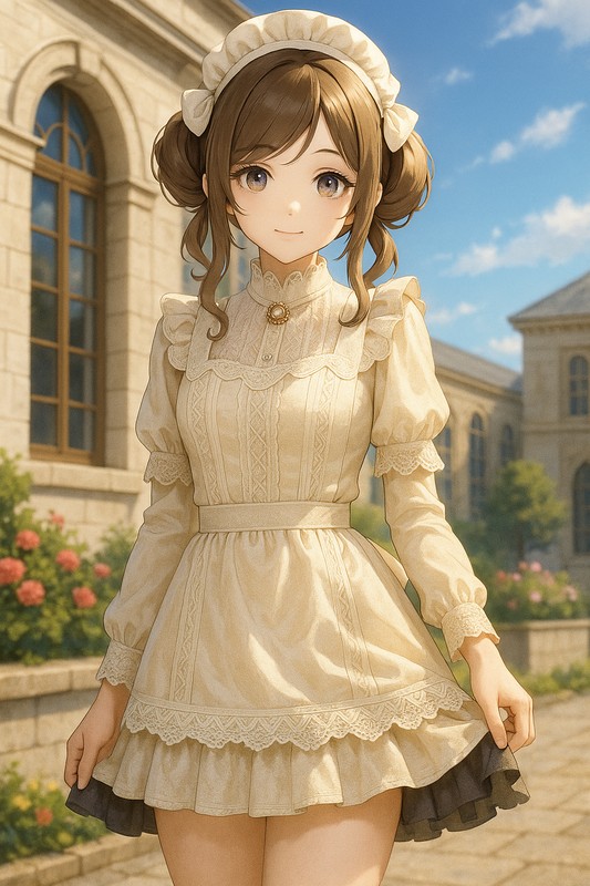 ゴスロリジャンパースカートの美少女イラスト|AI画像