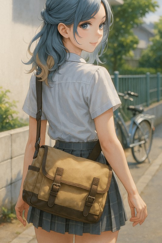メッセンジャーバッグの美少女のプロンプト紹介|AIイラスト