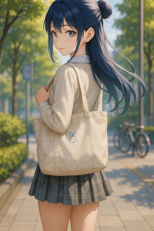 キャンバストートバッグの美少女のプロンプト紹介|AIイラスト