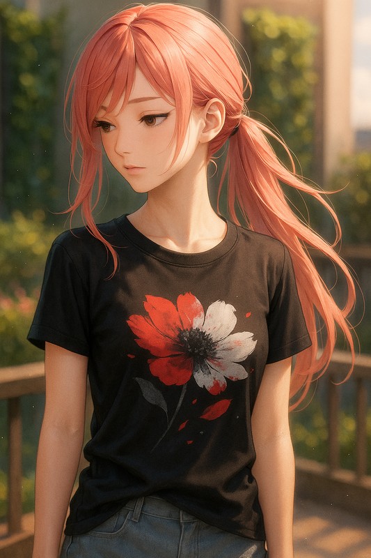 視線を逸らしている美少女のAIイラスト作例-2