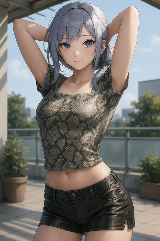 ヘビ柄の服プロンプト｜AIイラスト